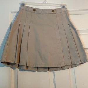 tan denim skirt